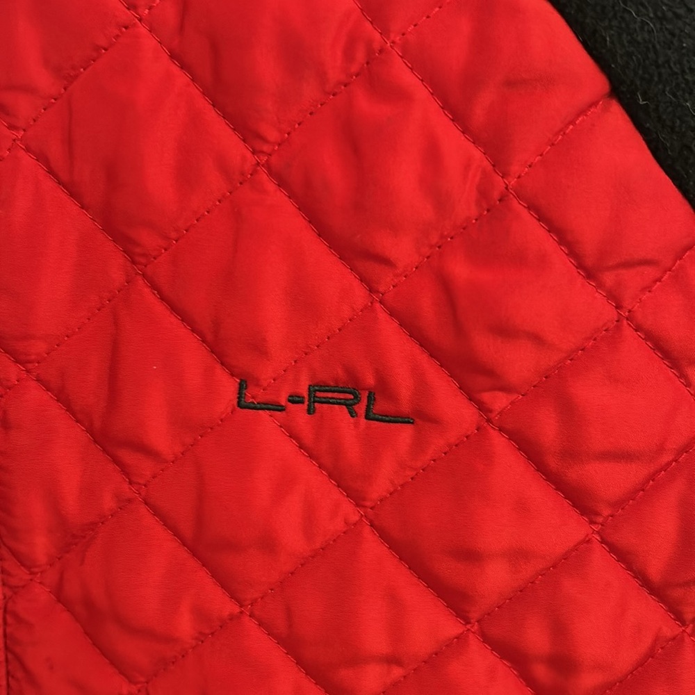 Women’s Ralph Lauren Sport Active Fleece Full Zip Jacket Size Large. Black/Red - Picture 3 of 12